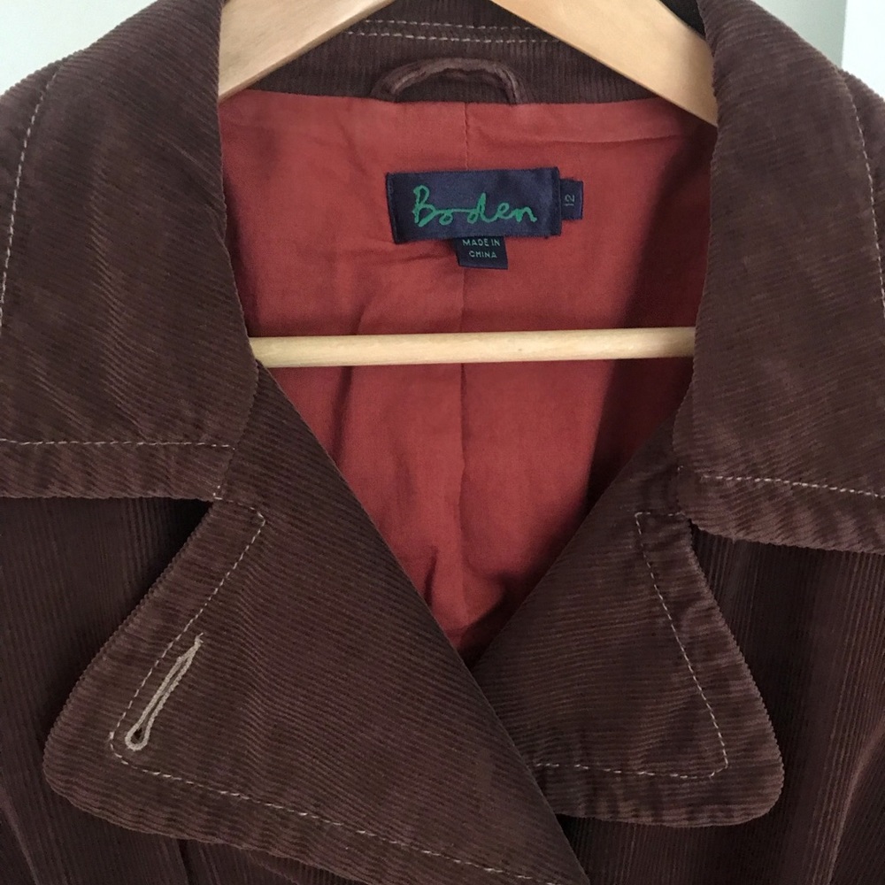 Boden Corduroy Trench Coat. Very good condition
